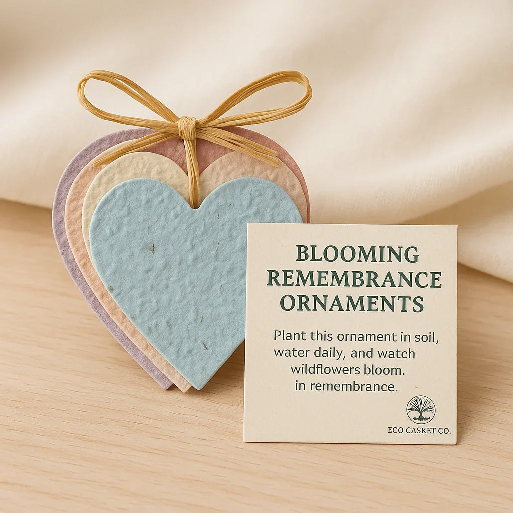 Blooming Remembrance Ornaments – Biodegradable Seed Paper Memorial Keepsakes - Eco Casket Co.