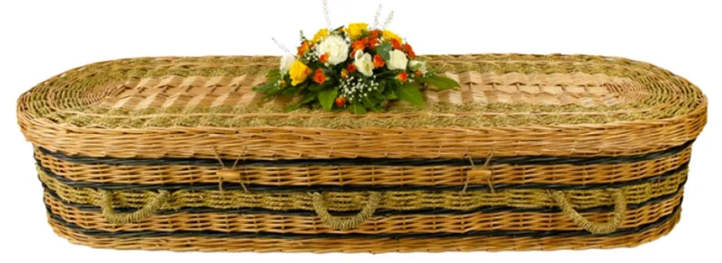 Steam-Toned Willow & Seagrass Rounded Casket – Eco Green Burial