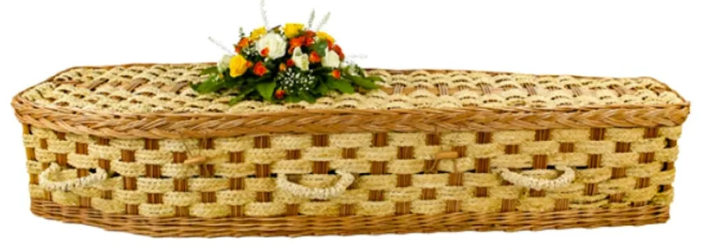 Steam-Toned Willow & Corn Leaf Six-Point Casket – Eco Green Burial