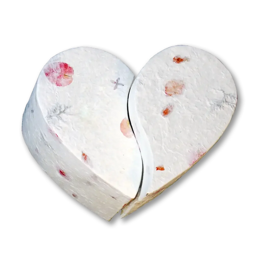 Harmony Companion Heart Urn | Biodegradable Floral Earthurn (Set of 2) - Eco Casket Co.