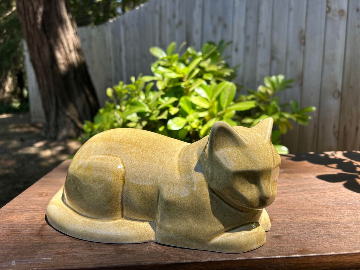 Resting Cat Pet Urn – Ceramic Memorial Urn (Multiple Finishes)