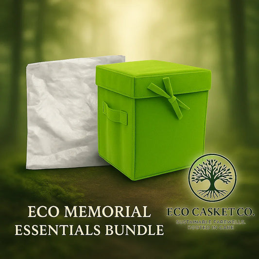 Eco Memorial Essentials Bundle – Adult Size Urn & Ash Bag - Eco Casket Co.
