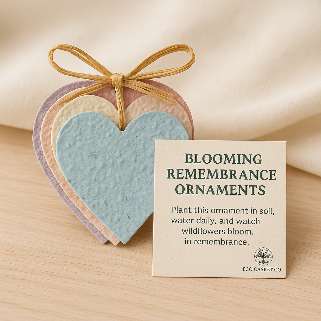 Blooming Remembrance Ornaments – Biodegradable Seed Paper Memorial Keepsakes