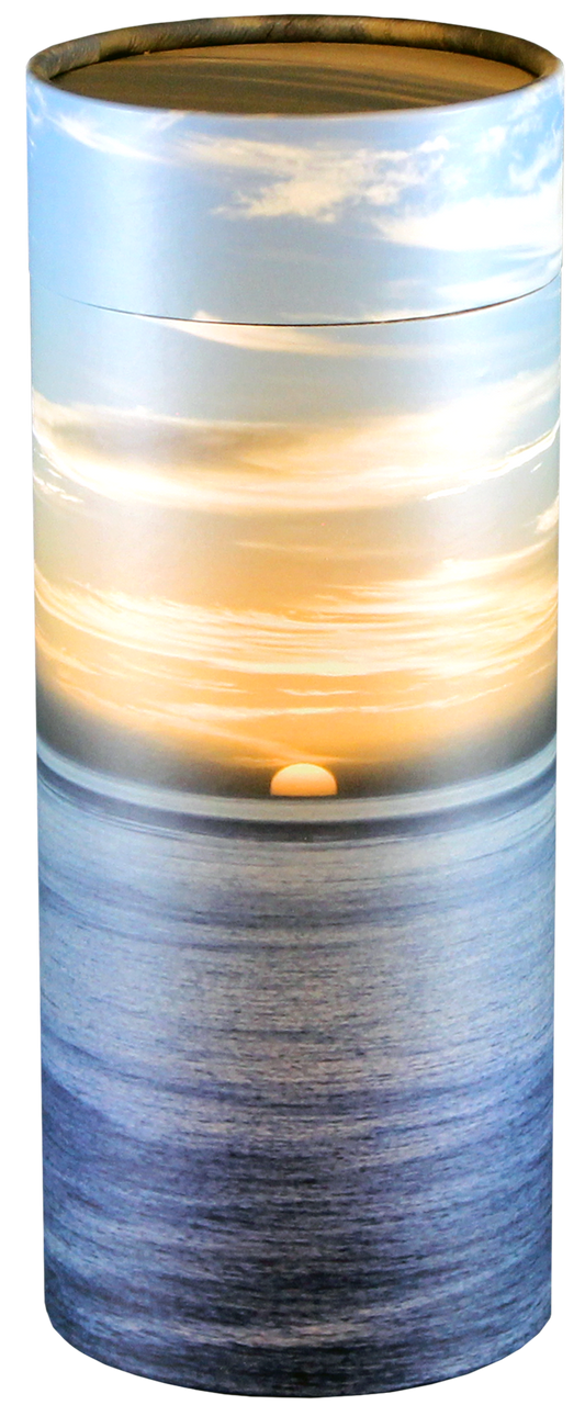 Ocean Sunset Scattering Tube – Biodegradable Ash Urn for Sea or Land