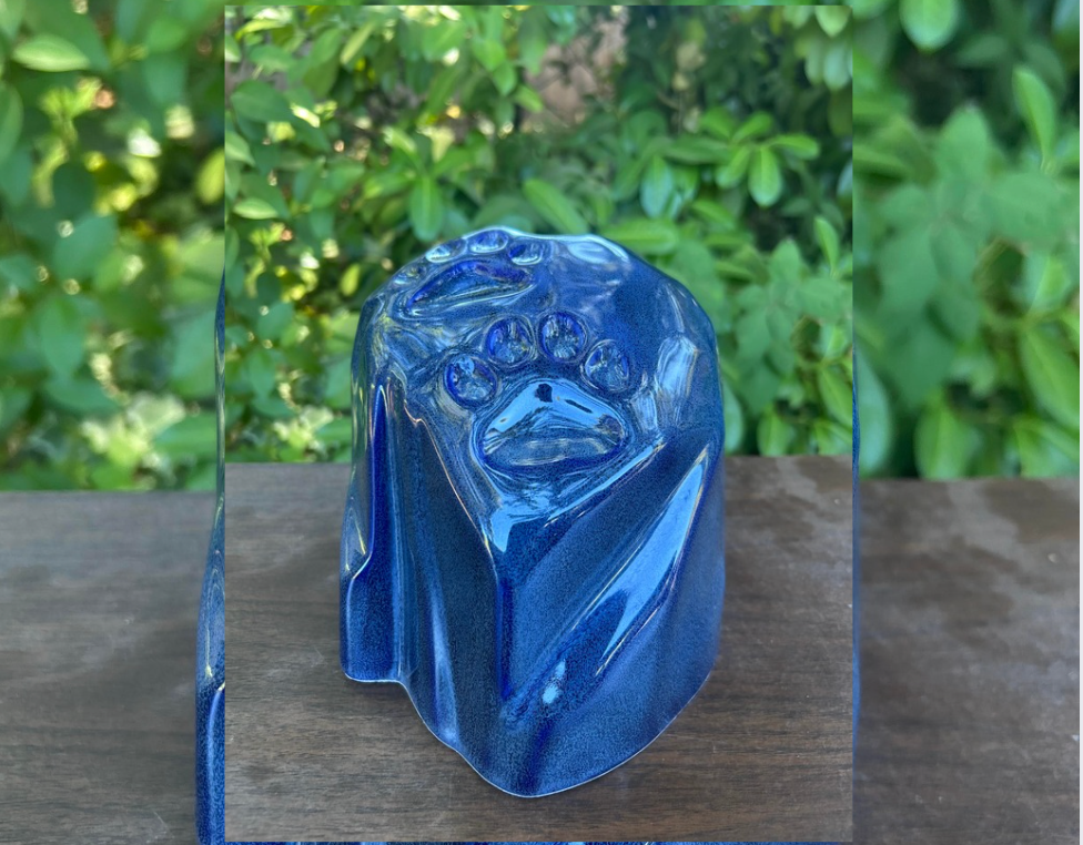 Paw Print Pet Urn – Ceramic Memorial Urn (Multiple Finish Options)