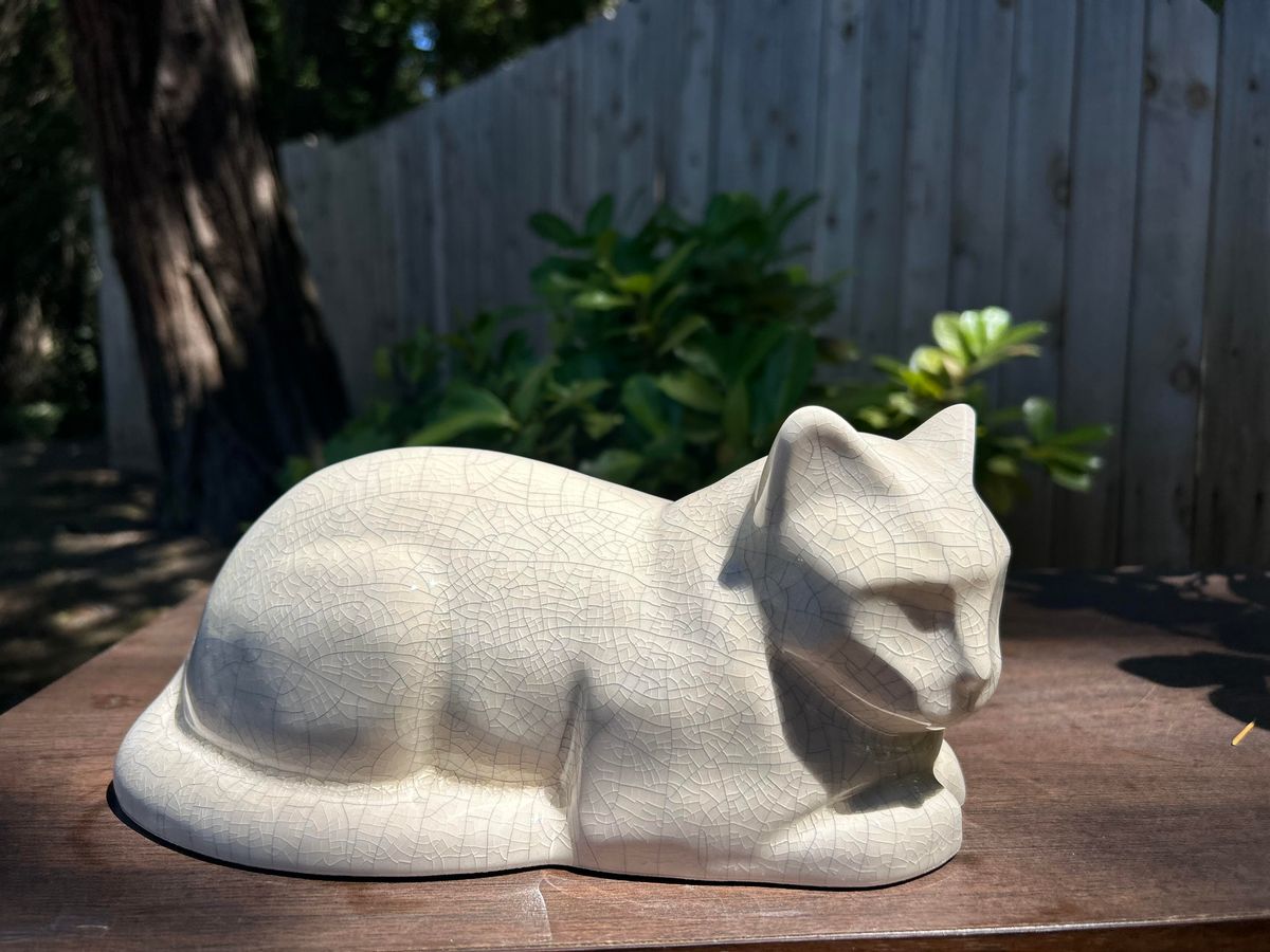 Resting Cat Pet Urn – Ceramic Memorial Urn (Multiple Finishes)