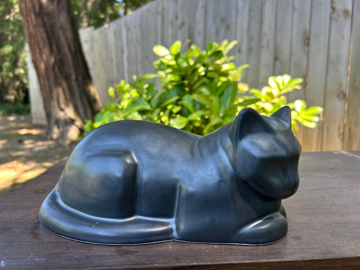 Resting Cat Pet Urn – Ceramic Memorial Urn (Multiple Finishes)