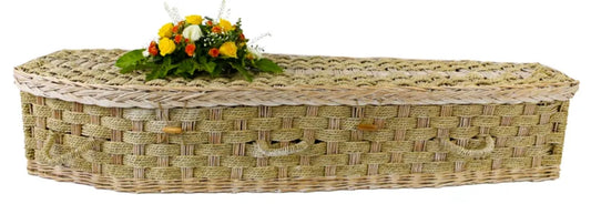 Whitewash Willow & Seagrass Six-Point Casket – Eco Green Burial (Mesa Series)