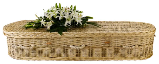 Natural Willow & Corn Leaf Rounded Casket – Eco Green Burial (Yukon Series)