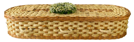 Natural Steam-Toned Willow & Corn Leaf Rounded Casket – Eco Green Burial