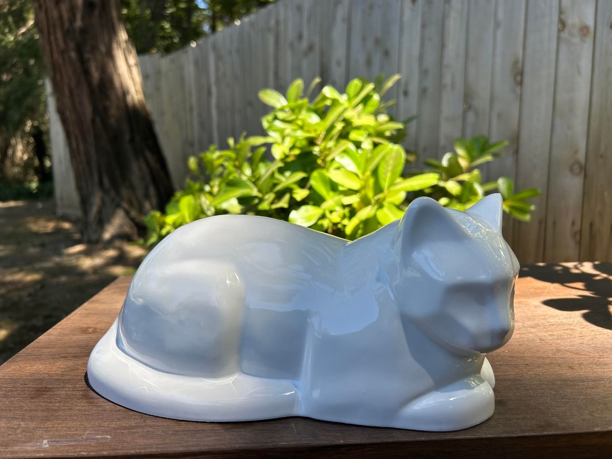 Resting Cat Pet Urn – Ceramic Memorial Urn (Multiple Finishes)