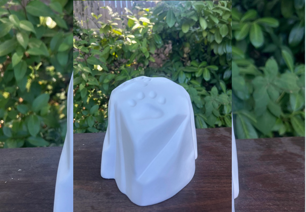 Paw Print Pet Urn – Ceramic Memorial Urn (Multiple Finish Options)