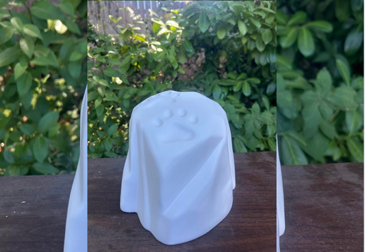Paw Print Pet Urn – Ceramic Memorial Urn (Multiple Finish Options)
